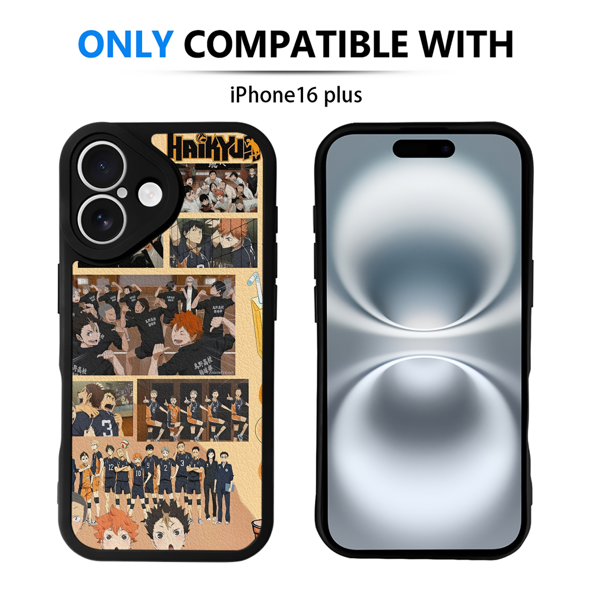 （画像用） ハイキュー!! Haikyu!! 【iPhone 16シリーズ対応】シリコンスマホケース（レザー調） 材質：シリコン
